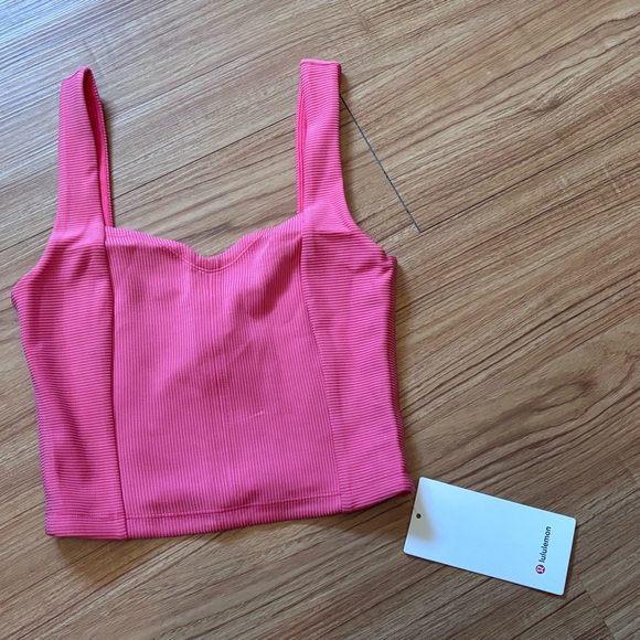 Ribbed Softstreme Sweetheart Tank glaze pink size small - Picture 1 of 3